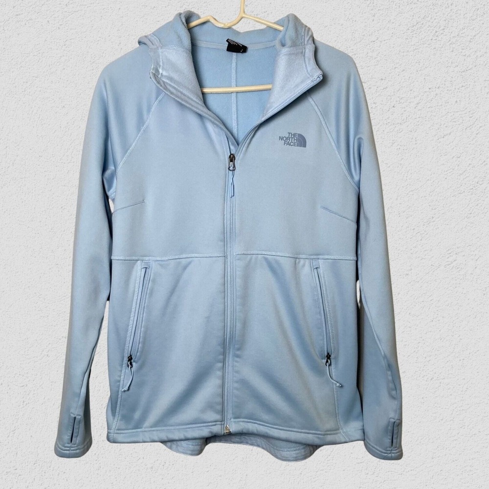 The‎ North Face Women Blue Fleece Full Zip Jacket Hoodie Gorpcore Thumb Holes